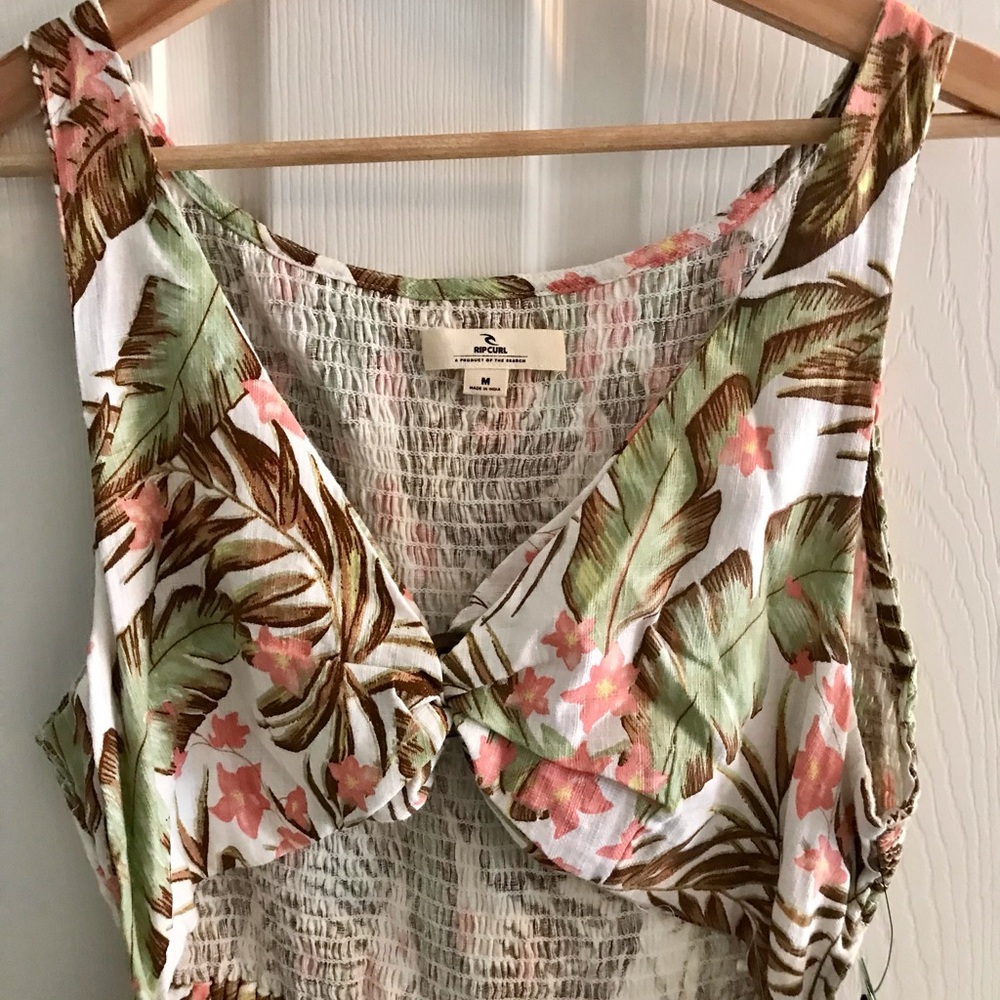 Rip Curl La Quinta Floral Smocked Maxi Dress Off White - Picture 13 of 14